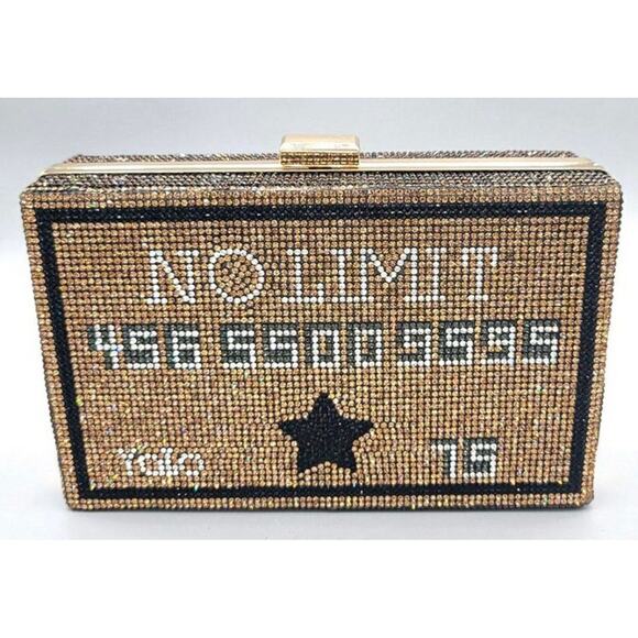 No Limit Credit Card Crystal Clutch - Picture 1 of 3